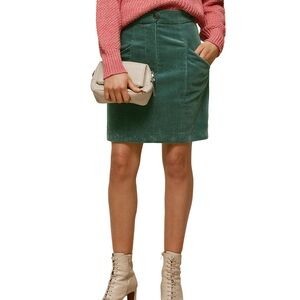 Whistles Green Corduroy Skirt